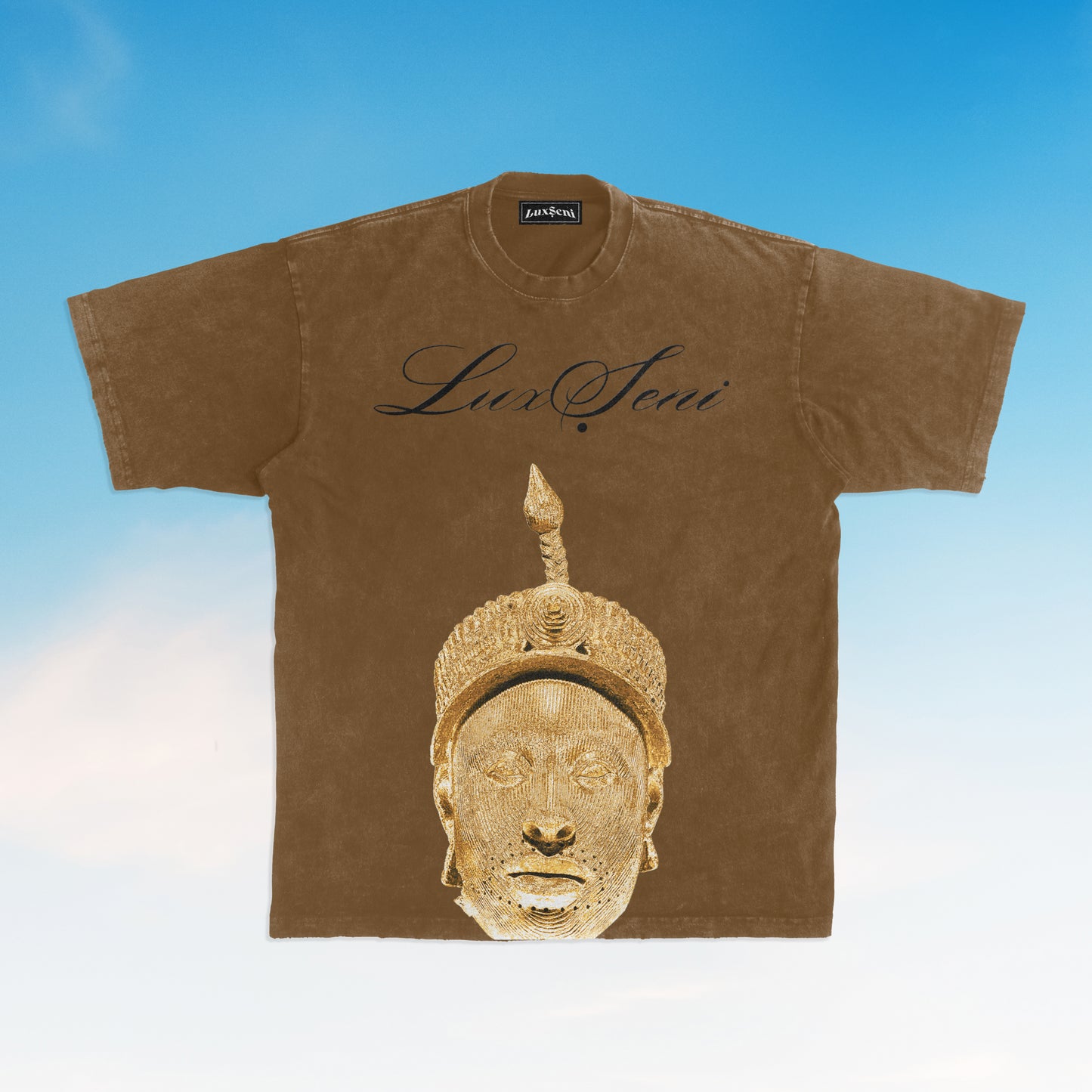 Ori-Ade Gold on Brown Tee